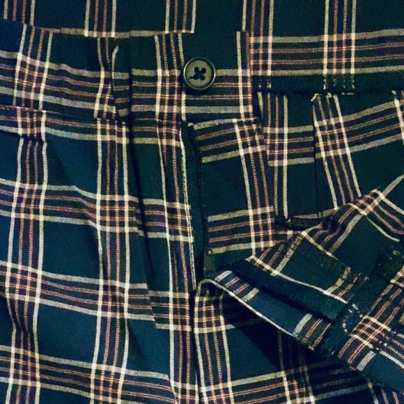 Sky and Sparrow Plaid Pants , Classic Straight Leg Relaxed Fit Plaid Pants - Picture 9 of 9